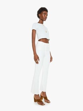 MOTHER The Hustler Ankle Fray in White Unfairest Of Them All